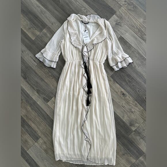 Zara Ruffled Midi Dress - Picture 2 of 8